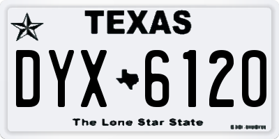 TX license plate DYX6120