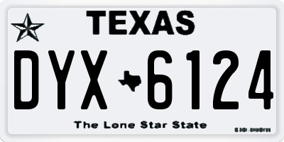 TX license plate DYX6124