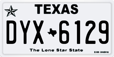 TX license plate DYX6129
