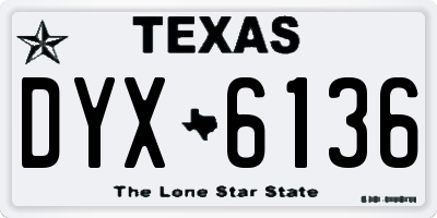 TX license plate DYX6136