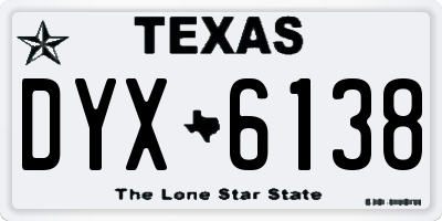 TX license plate DYX6138