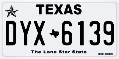 TX license plate DYX6139
