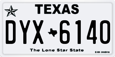 TX license plate DYX6140