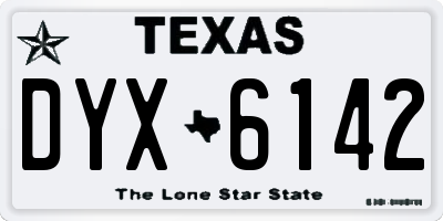 TX license plate DYX6142