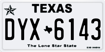 TX license plate DYX6143