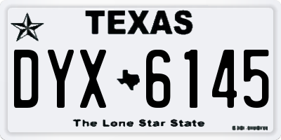 TX license plate DYX6145