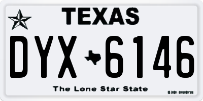 TX license plate DYX6146