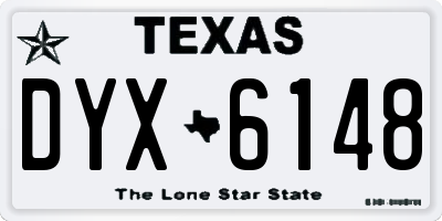 TX license plate DYX6148