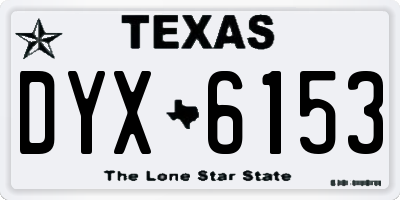 TX license plate DYX6153