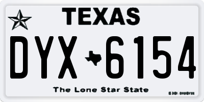 TX license plate DYX6154