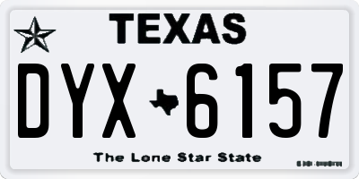 TX license plate DYX6157