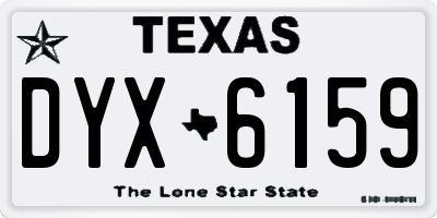 TX license plate DYX6159
