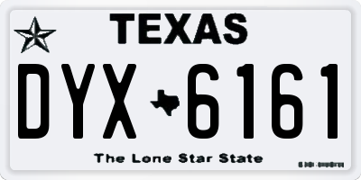 TX license plate DYX6161