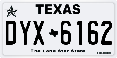 TX license plate DYX6162