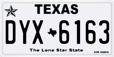 TX license plate DYX6163