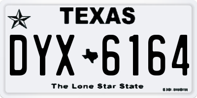 TX license plate DYX6164