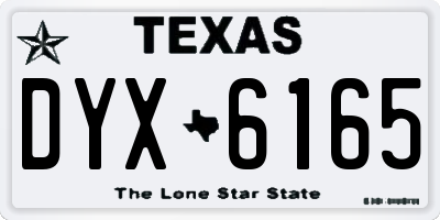 TX license plate DYX6165