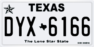TX license plate DYX6166