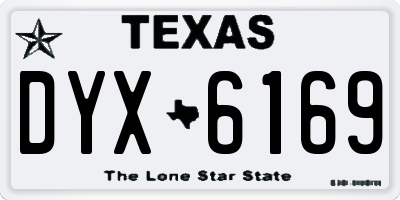 TX license plate DYX6169
