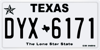 TX license plate DYX6171