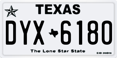 TX license plate DYX6180