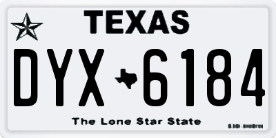 TX license plate DYX6184