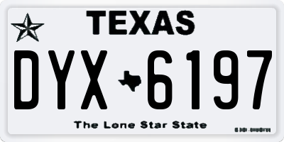 TX license plate DYX6197