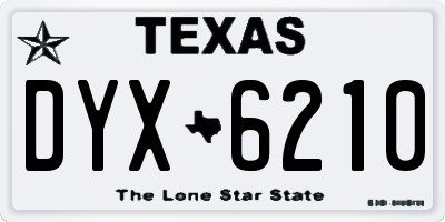 TX license plate DYX6210