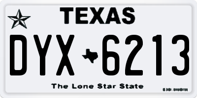 TX license plate DYX6213