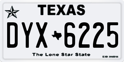 TX license plate DYX6225
