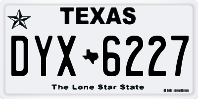 TX license plate DYX6227