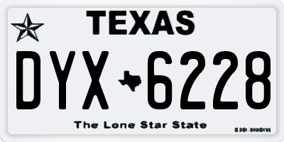 TX license plate DYX6228