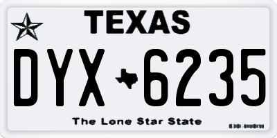 TX license plate DYX6235