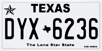 TX license plate DYX6236