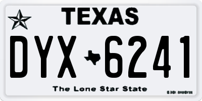 TX license plate DYX6241