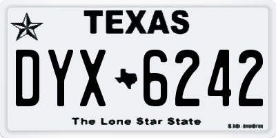 TX license plate DYX6242