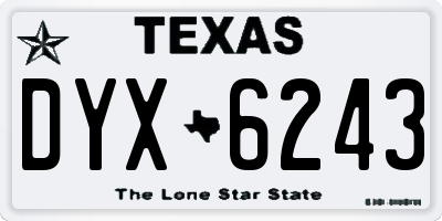TX license plate DYX6243