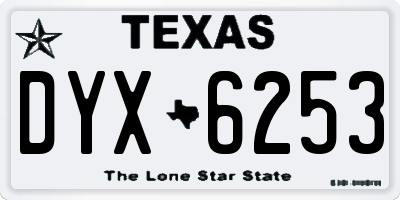 TX license plate DYX6253