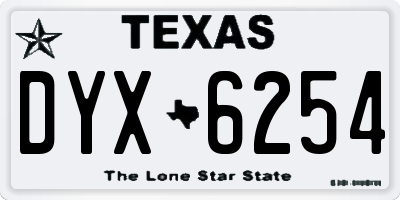TX license plate DYX6254