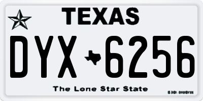 TX license plate DYX6256