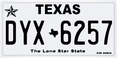 TX license plate DYX6257