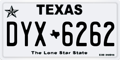 TX license plate DYX6262