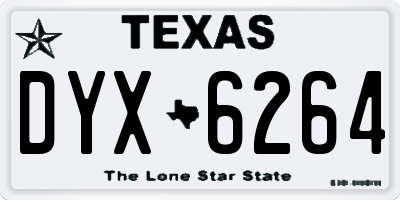 TX license plate DYX6264