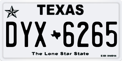TX license plate DYX6265