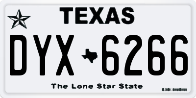TX license plate DYX6266