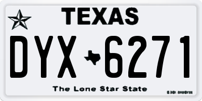 TX license plate DYX6271