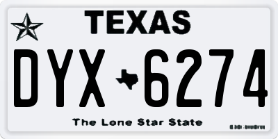 TX license plate DYX6274
