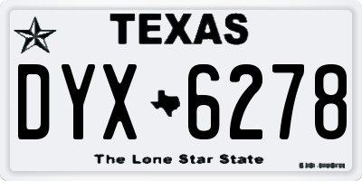 TX license plate DYX6278