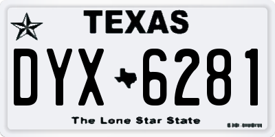 TX license plate DYX6281