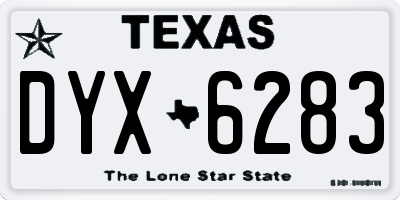 TX license plate DYX6283